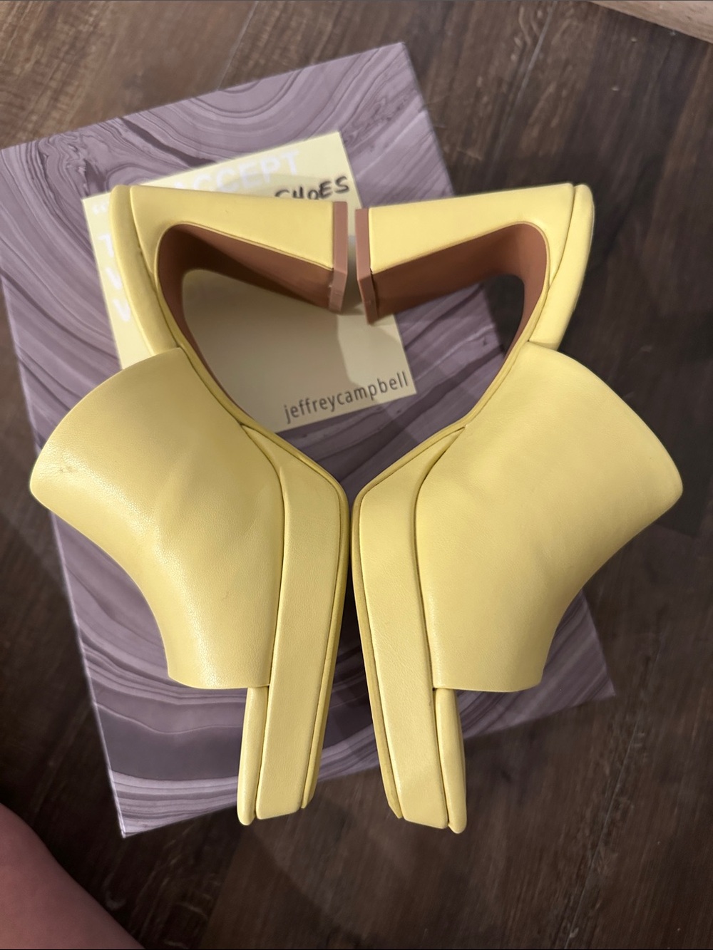 Jeffrey Campbell Yellow Platform Mule Heels - Picture 5 of 10